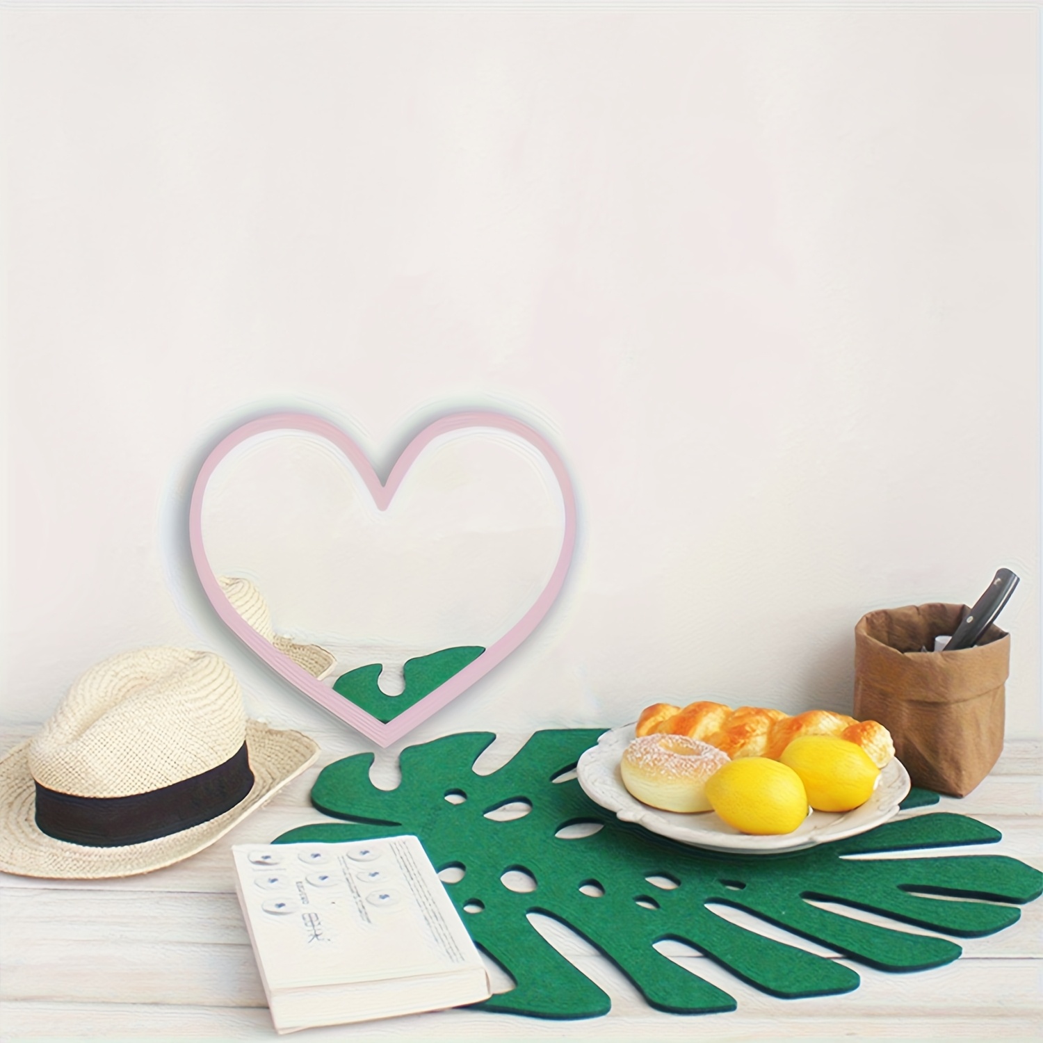 Heart-Shaped Cartoon Acrylic Mirror Wall Sticker