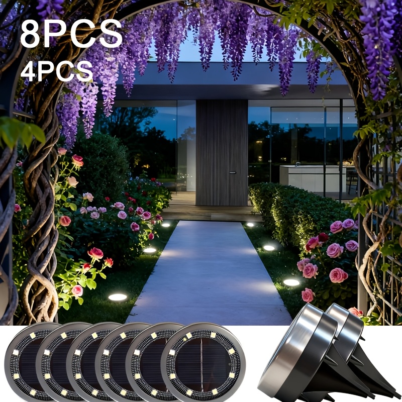 solar ground mounted lights in a 4 8pcs set   underground fixtures provide     with   brightness and     gardens parks and poolside setups     functionality offered in warm