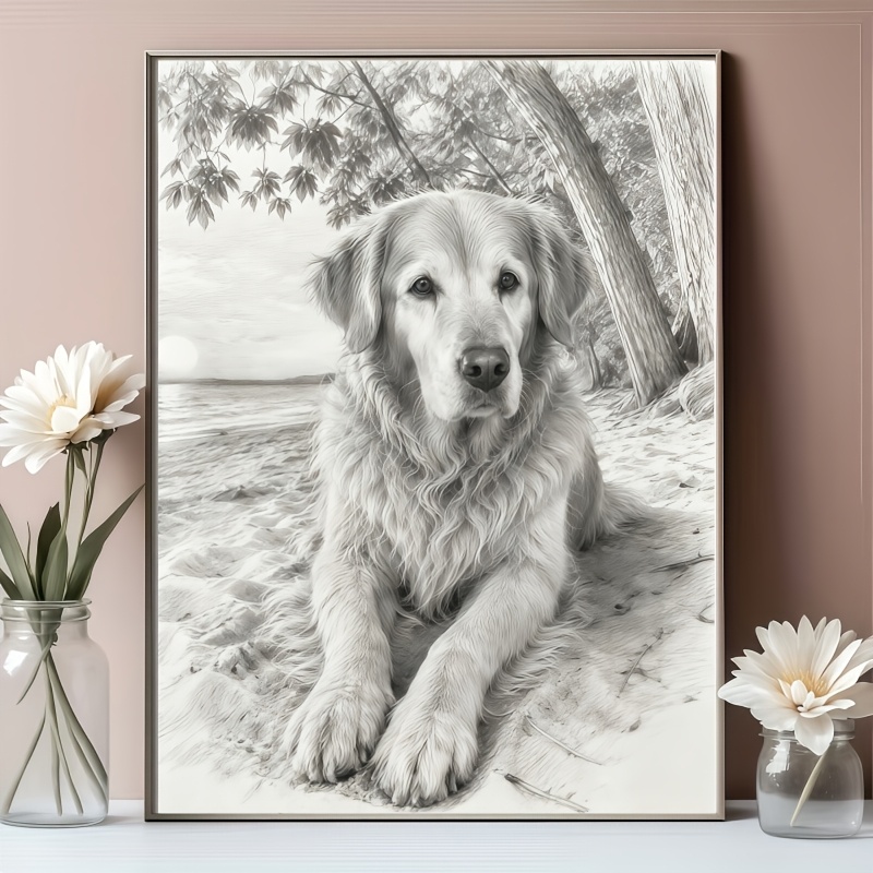 Image of 2d Flat, 2d Flat, 2d Flat With Frame 2d Flat--2d Flat, 1pc Pet Custom Canvas Painting| Photo For Customization, Framed/unframed , Transforming Pet Photos Into Exquisite Art