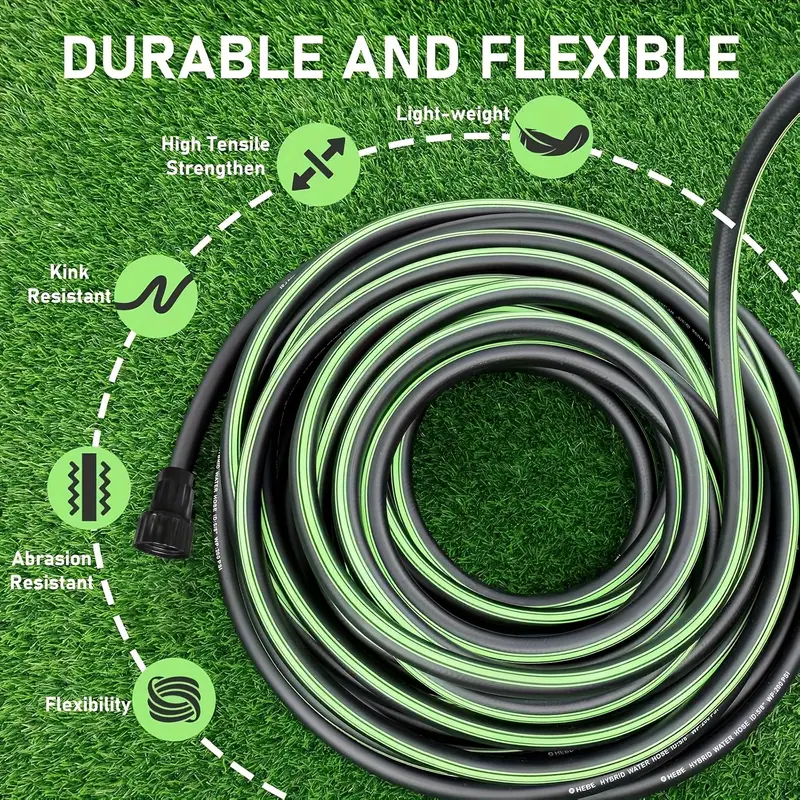 100ft garden hose 7 adjustable function nozzles leak proof design car washing water pipe garden watering water pipe garden watering water pipe suitable for outdoor such watering yard cleaning car washing pet bathing Product details 1
