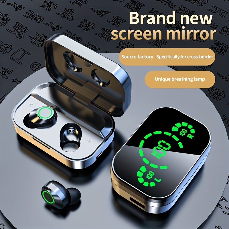 

New Wireless Earphones With Mirror Digital Display, Hifi Sound Quality, High Power, Function For In-ear Wireless Earphones, High-definition Voice Touch Operation, The Best Daily Choice
