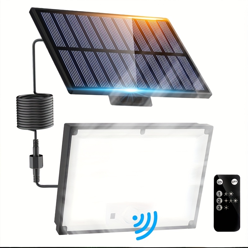 508led Light, Floodlight, With Remote Control, 3 , Motion Sensor, Ip65, 5m Cable Outdoor Use, From Dusk To Dawn, Large-capacity Battery, Ultra-long Working Time, Suitable For , Garages And Courtyards