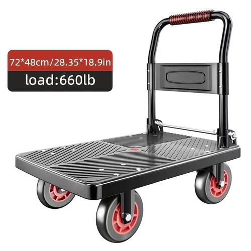 folding flat cart with and swivel wheels for moving carrying goods and home renovation portable hand cart load capacity of 660 lbs