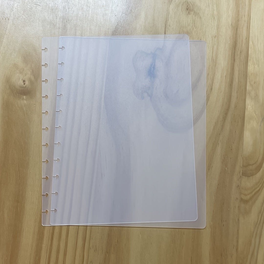 

2 Sheets Planner Covers, Letter Size 11 Holes/ Junior Size 8 Holes, Frosted Transparent Cover For Mushroom Hole Notebook