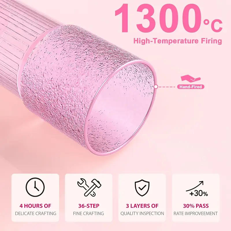 22 5oz set of 2 glass cups with lids and straws pink clear glass water cups for iced juice tea milk smoothies and cold or hot drinks glass iced tea cups Product details 1