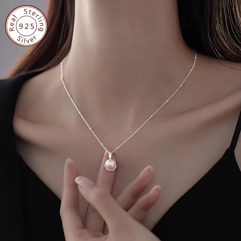 925 Silver Freshwater Pearls Necklace, Ocean Style