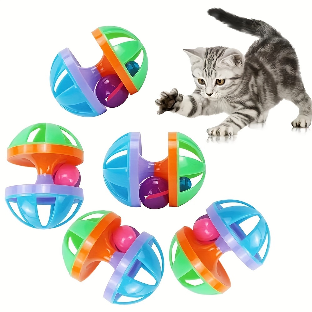 

Plastic Rattle Ball Pet Toy: Interactive And Self-entertaining For Cats - No Batteries Required