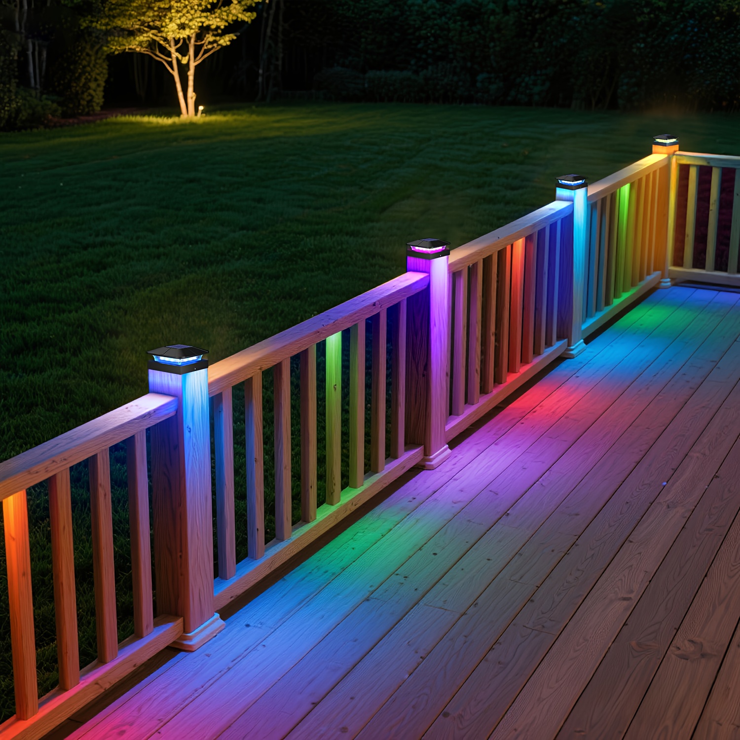 2/4 pièces Lampes Solaires RGB à Changement de Couleur, Lampes Solaires LED Extérieures Lumineuses RGB, 7 Modes d'Éclairage, Lumière Solaire pour Clôture, Terrasse, Escalier, IP65, Lumière Décorative pour Rue, Porche et Jardin, Lumières d'Ambiance Festive