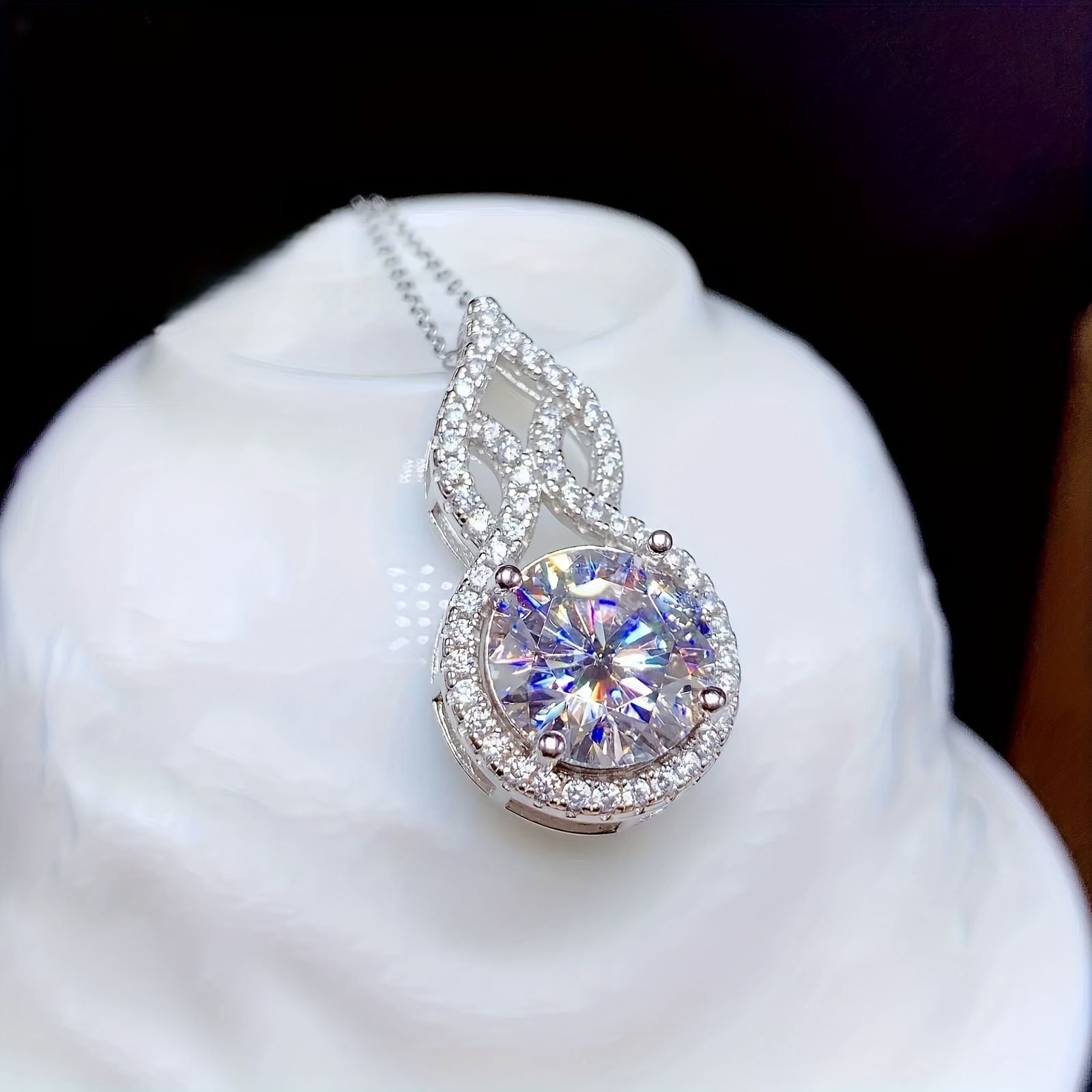 TEMU Teardrop-shaped Gourd Pendant Necklace, Sparkling, Elegant Wedding Jewelry, A Birthday And Valentine's Day Gift For Ladies