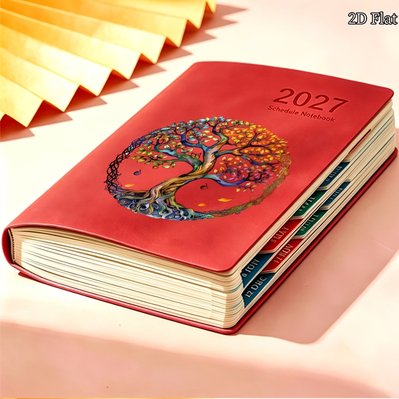 TEMU agenda 2027 da 1 pezzo con stampa motivo Albero della Vita, Libro di registrazione quotidiana, Agenda planner giornaliera, multifunzionale per