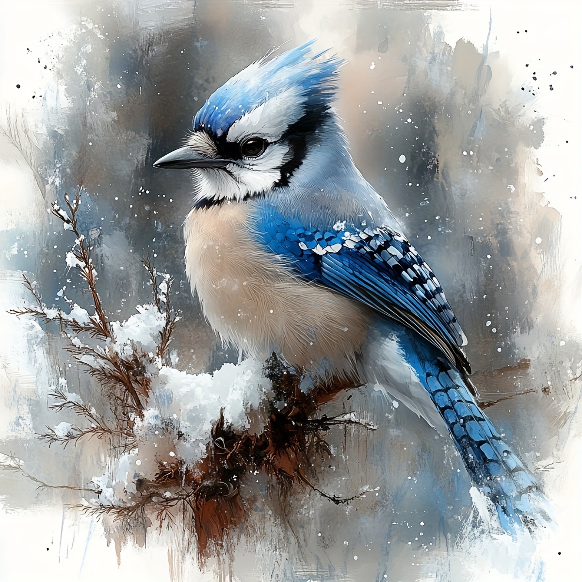 TEMU Zuoanlf 1 Set Of 30 * 30cm/11.8 * 11.8in Frameless 11ct/14ct Printed Fabric Cross Stitch Diy Kit, For Blue Bird Pattern, Suitable For Adult