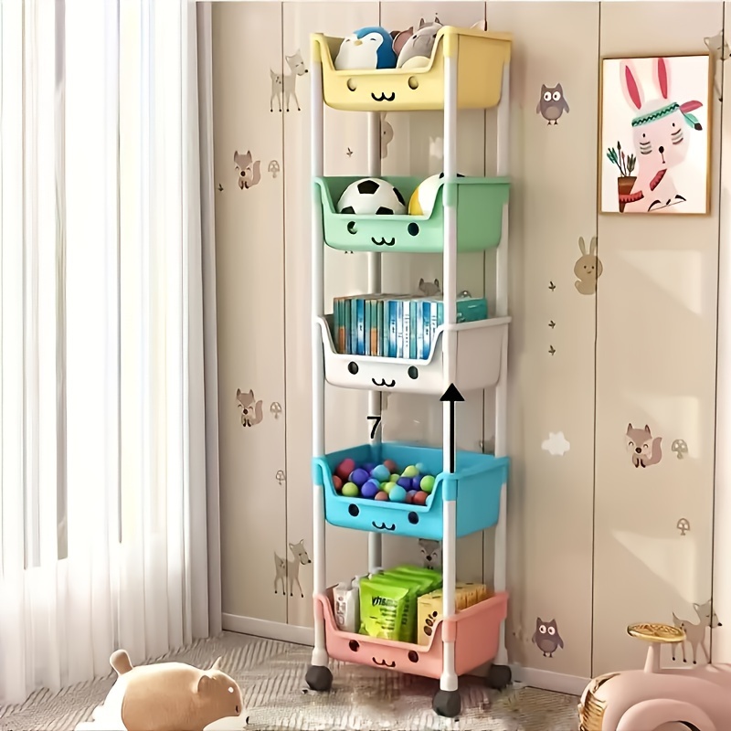 

Multi-functional Macaron Mobile Trolley Snack Good-looking Storage Rack Suitable For Living Room And Kitchen