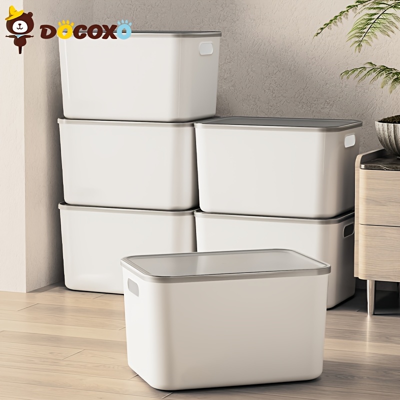 4 pack large capacity portable plastic storage box durable multi functional with handle suitable for snacks underwear kitchen necessities sturdy easy to carry essential for   maximizes storage space