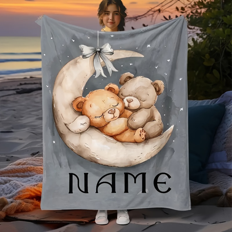 

Customizable Bear Blanket, Flannel, Tear & Stain , Bedding, For , , Personalized &