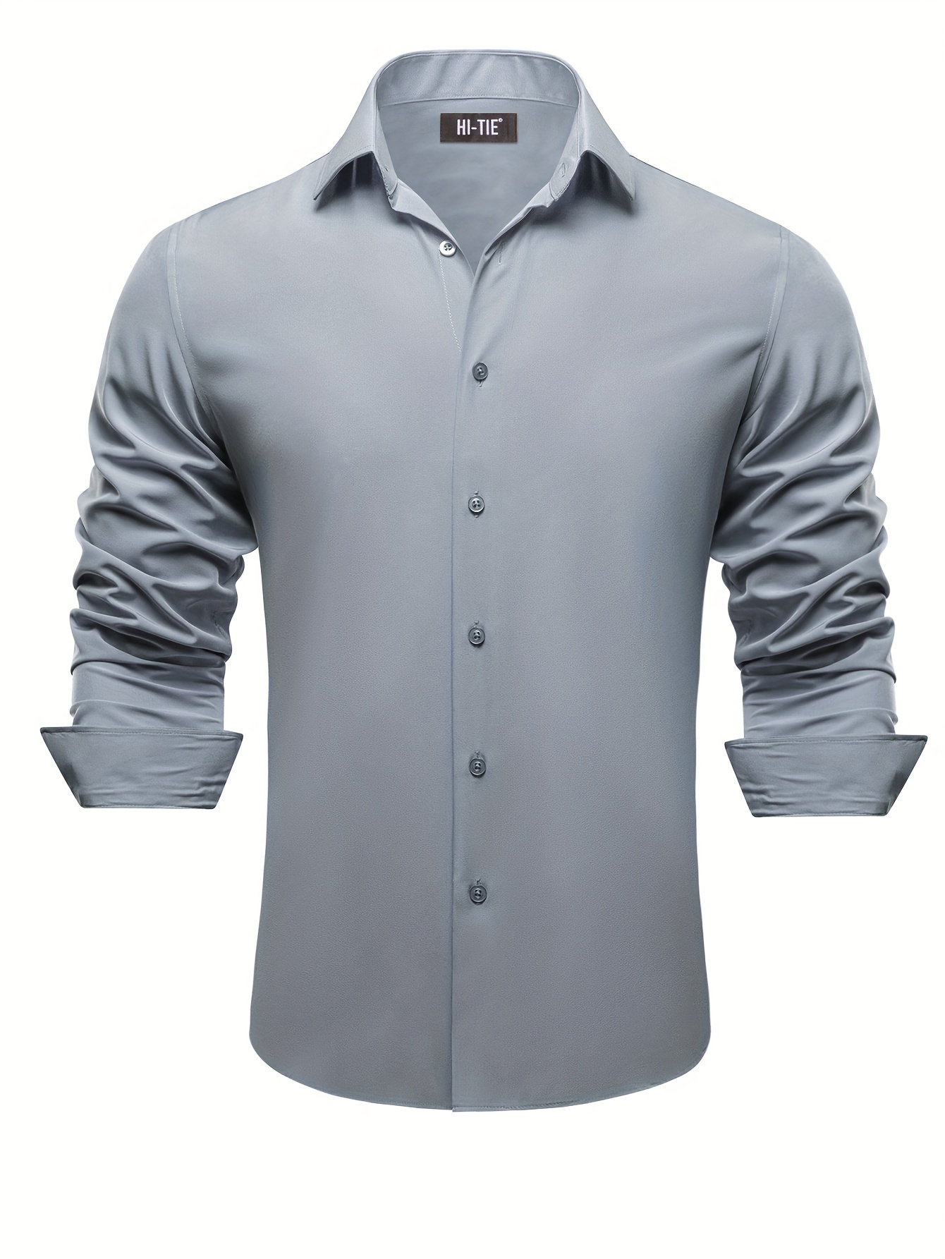 men' color dress shirt elegant casual long sleeve Temu Germany