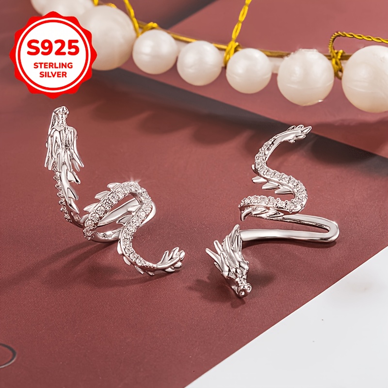 925 Silver Dragon-Shaped Ear Clip Without Piercing