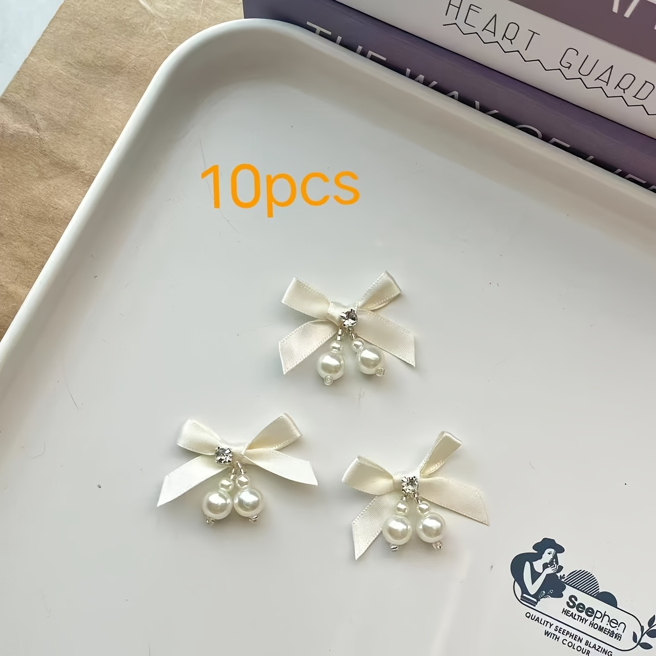 E-shop 10 Stk. Handgenähte Perlenbögen DIY Zubehör Frische Schleifenbögen Dekoration Kreative Kleidung Schuhe Hut Haarnadel Zubehör