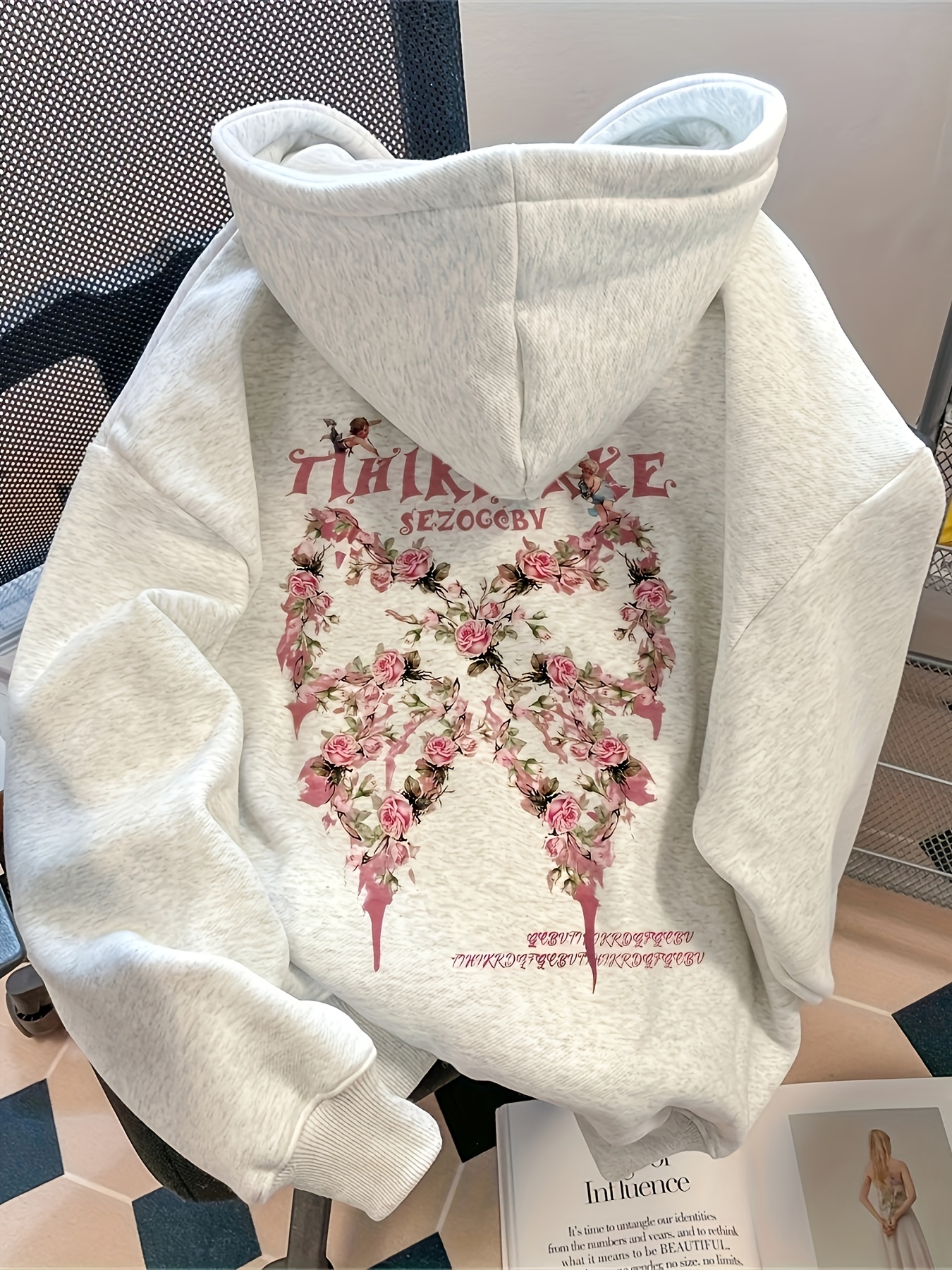 sweat à capuche décontracté en velours homme imprimé Temu Morocco