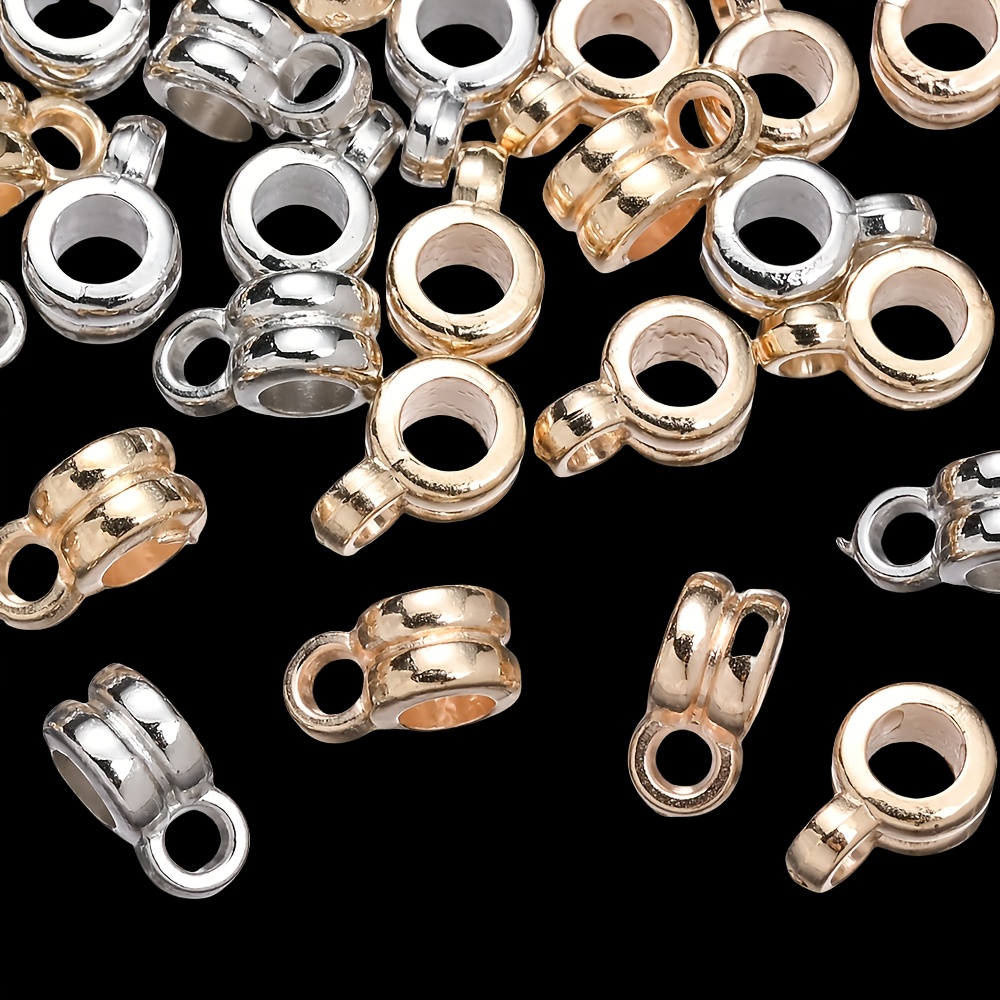 Image of 10x6mm 100pcs (random Mix) Ccb Spacer Bead Pendant With Hanging Ring Charms Three-way Bead Beads & Bead Assortments-perfect For Accessory Bracelet Pendant