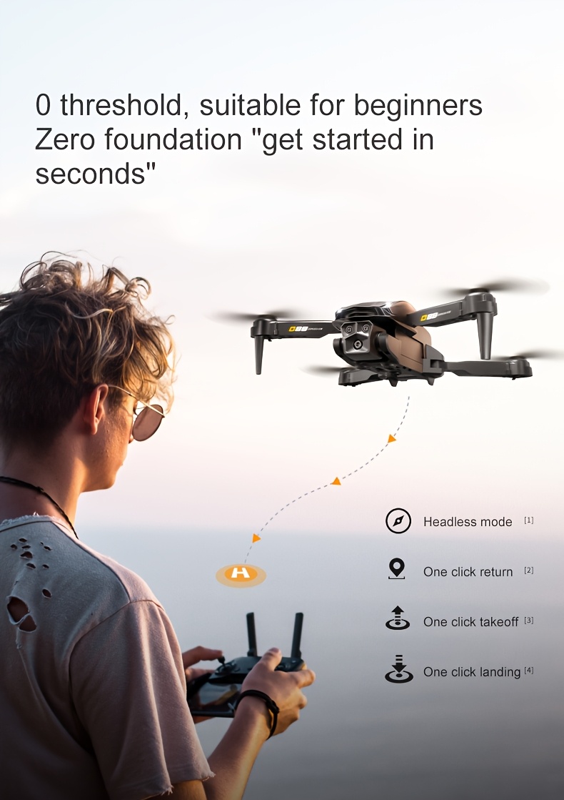 Drone z Podwójną Kamerą D88, Obiektyw Możliwy do Regulacji Ręcznej o 90°, Pozycjonowanie Optyczne, Tryb Utrzymywania Wysokości, Akrobacje Jednym Przyciskiem, Światła LED, Wyposażony w Ładowalną Baterię, Sterowanie Zdalne, Obsługa Jednym Przyciskiem, Idealny dla Początkujących, Składany Kwadrokopter, Przenośny Zestaw do Fotografii Lotniczej, Bardzo Nadaje się na Podróże lub Kemping, Prezent na Wakacje, Prezent Urodzinowy
