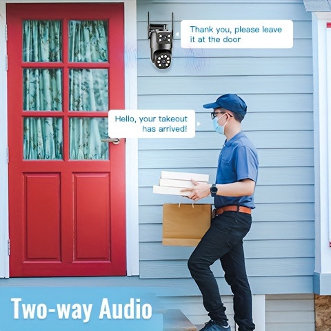   outdoor ptz wireless ip camera with 2 4g wifi dual lens screen two way audio auto tracking for elderly   pets   Product details 2
