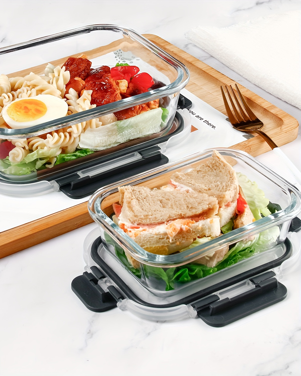 2 pack glass food storage containers with airtight lids ideal for meal prep lunches microwave and dishwasher safe Product details 6