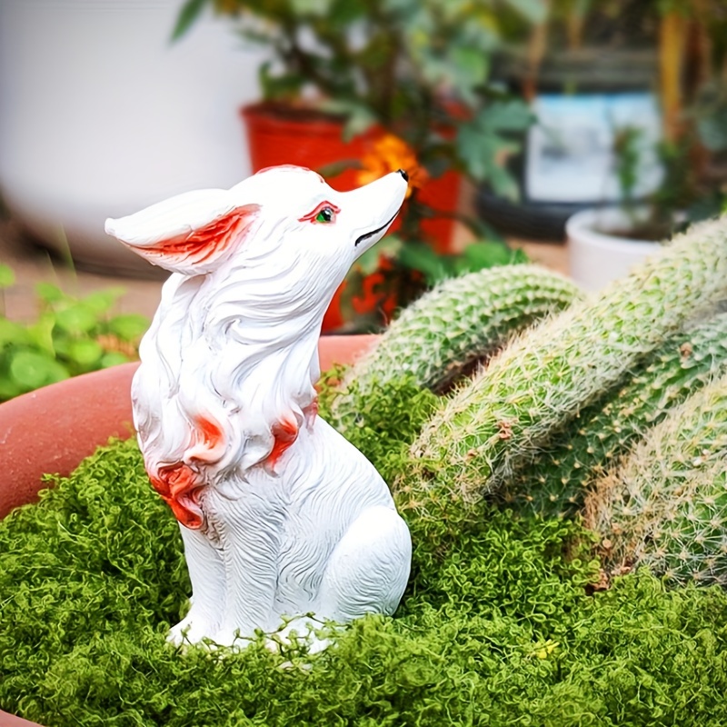 resin fox figurines nine tailed fox succulent - Temu