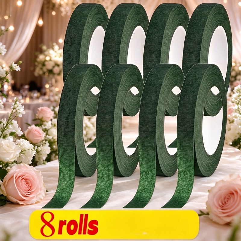 TEMU Ruban Floral Vert Auto-Adhésif pour Emballer Fleurs et Décoration Florale