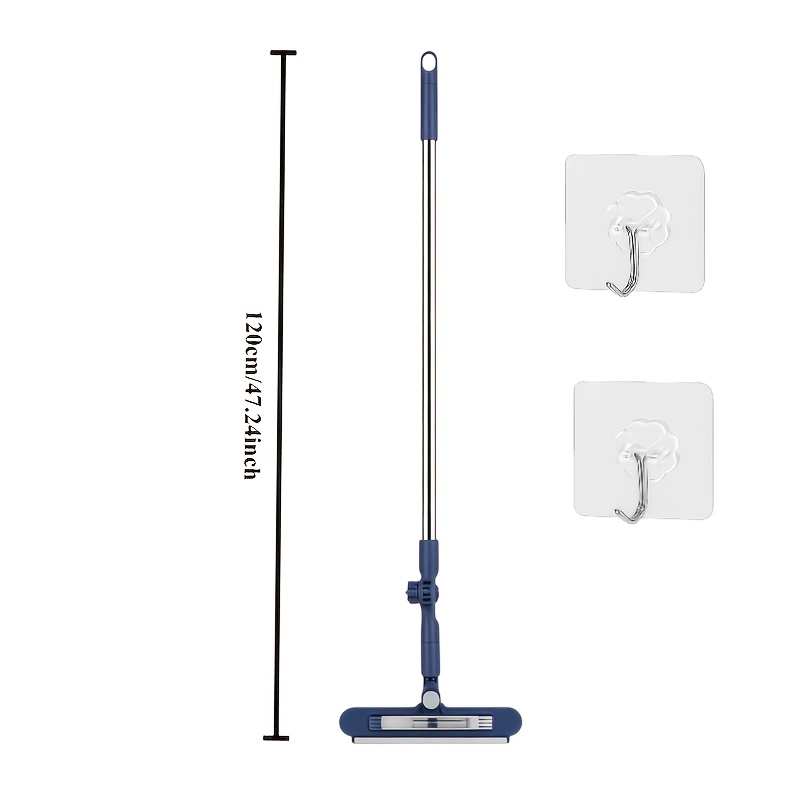 TEMU Extended Wiper With Rotating Window Squeegee And Cleaning Brush | Personal Wet Mop And Dry Mat, Suitable For Shower Doors, Car Windshields, And
