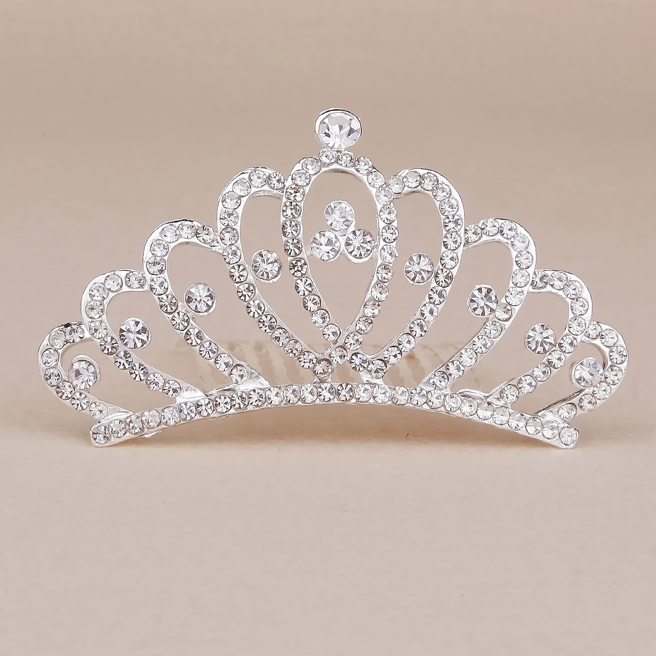 Fashion Rhinestone Crown Hair Comb Hair Additions