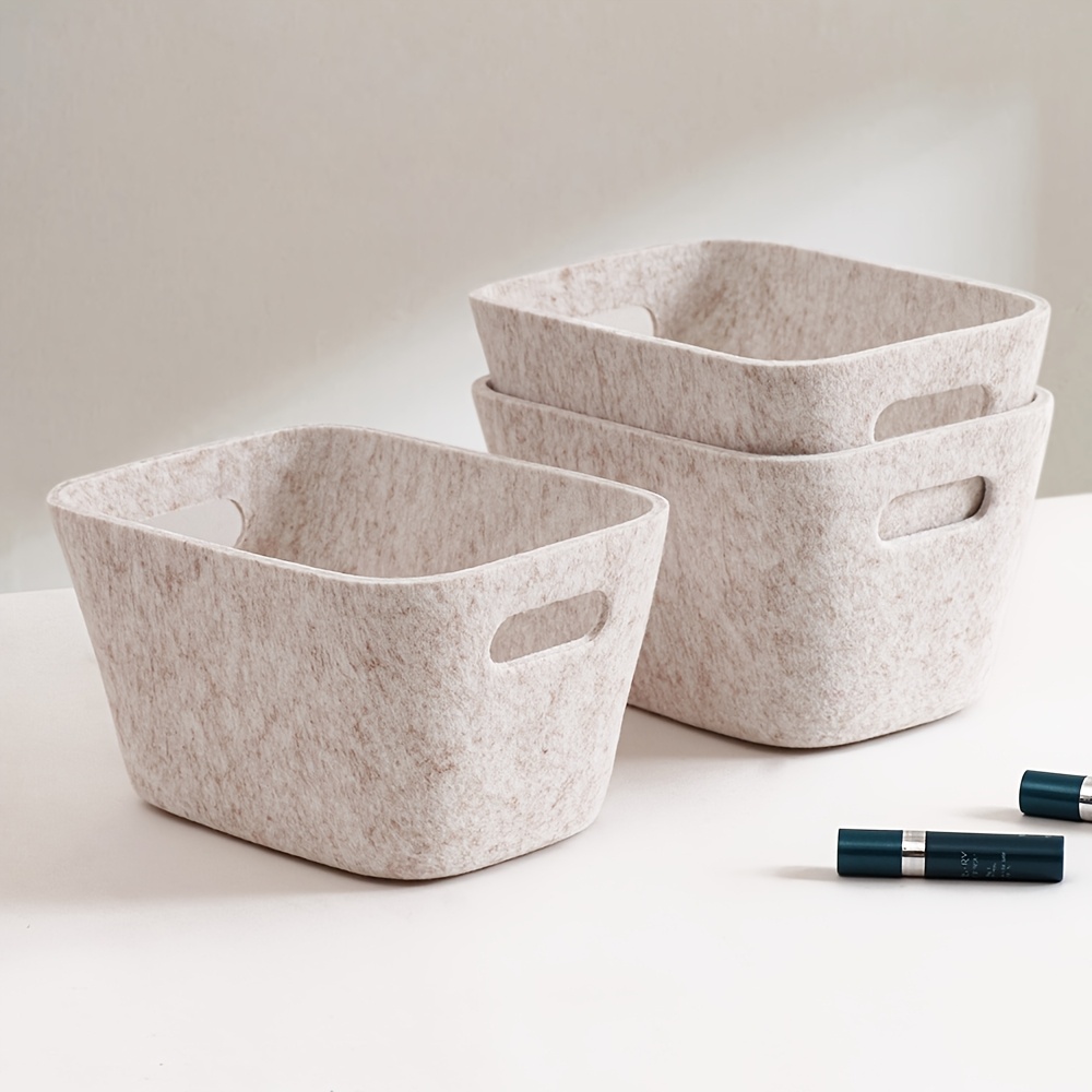 4pcs Minimalist Style Felt Storage Box, A For Storage, Making Your Home Tidy And Beautiful, Suitable For Living Room, Study, And Bedroom