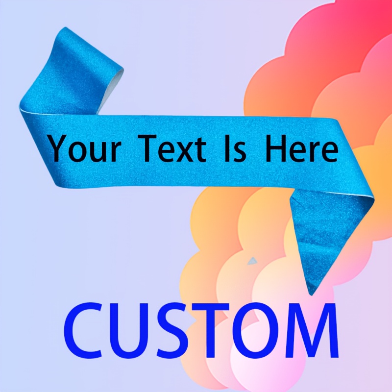 TEMU 1 Customizable Personalized Glitter Sash With Personalized Text/name - Elegant And Shiny Shoulder Strap For Weddings, Birthdays, And Graduation