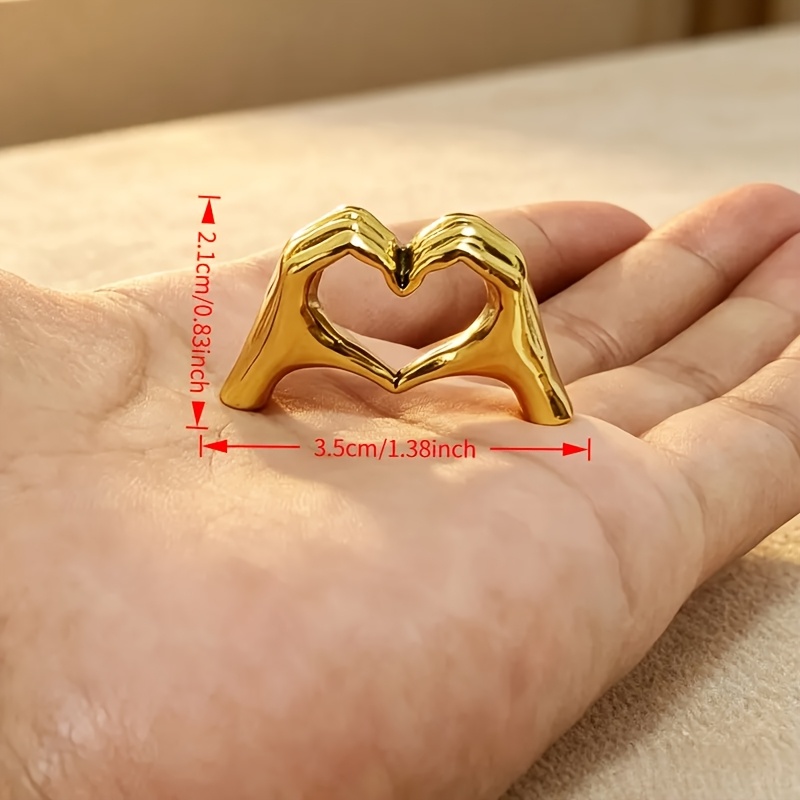TEMU Mini Statue Cœur à Dorée, Ornement Petit, Décoration de Bureau Personnalisée , Artisanat , Convient pour Cadeau et Collection, Cadeau de Fête
