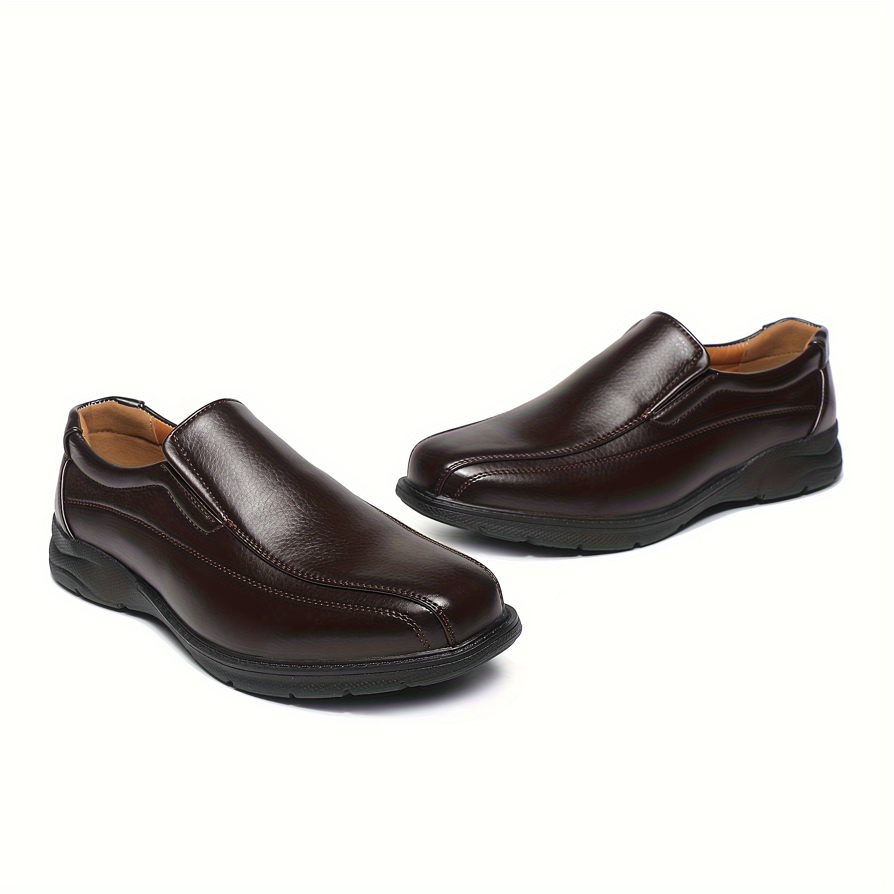 New! Mens Business Dress Shoes Leather Shoes Loafers-Black & Brown Gentleman Black Brown Shoes Men Casual Loafers Business  main image 2