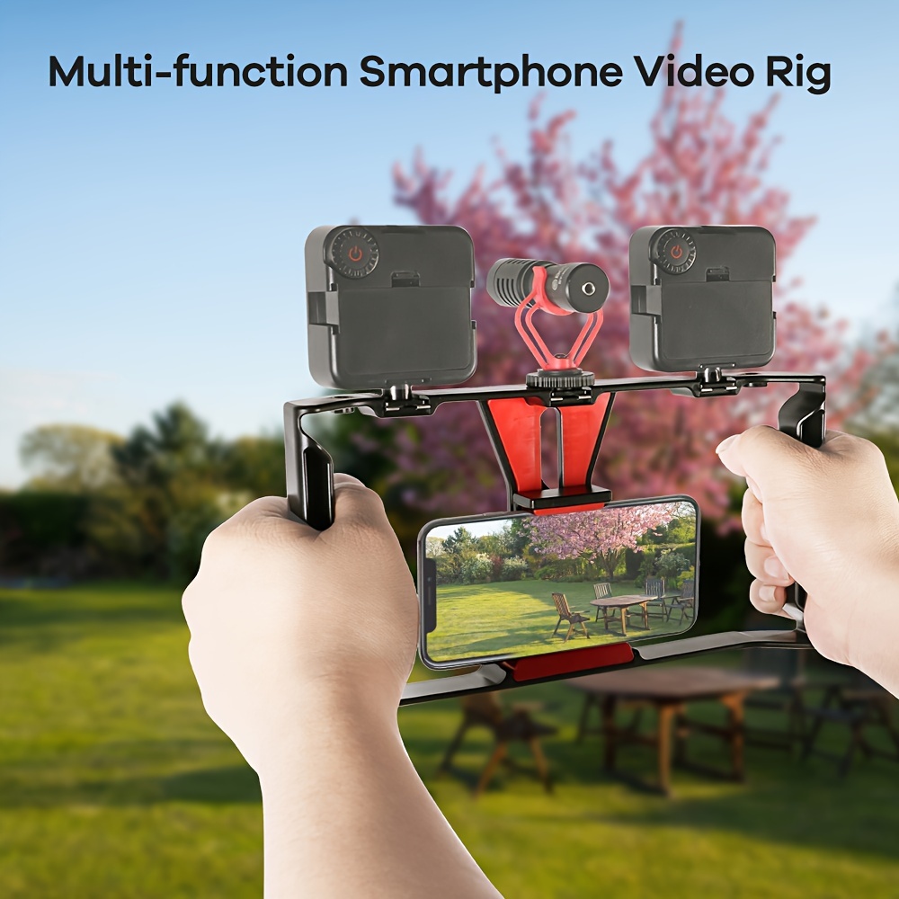 

Smartphone Video Rig, Filmmaking Vlogging Case, Handheld Phone Video Grip Tripod Mount For Film-maker Video- With Mount For Iphone And More, Lusdy