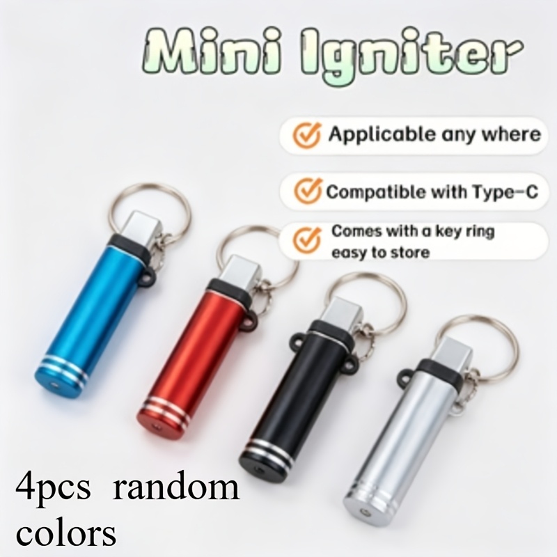 TEMU 2pcs/3pcs/4pcs Encendedor eléctrico portátil tipo C aleatorios, encendedor sin gas y sin llama, teléfono móvil para velas e incienso