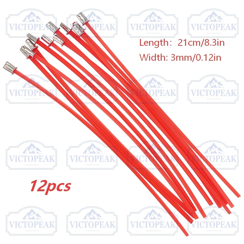 E-shop Grasfaden (3,0 mm * 21 cm, quadratischer orangefarbener Eisenkopf, 12 Stück) Schweißfaden, quadratische Rasentrimmlinie, Gartentrimmlinie,