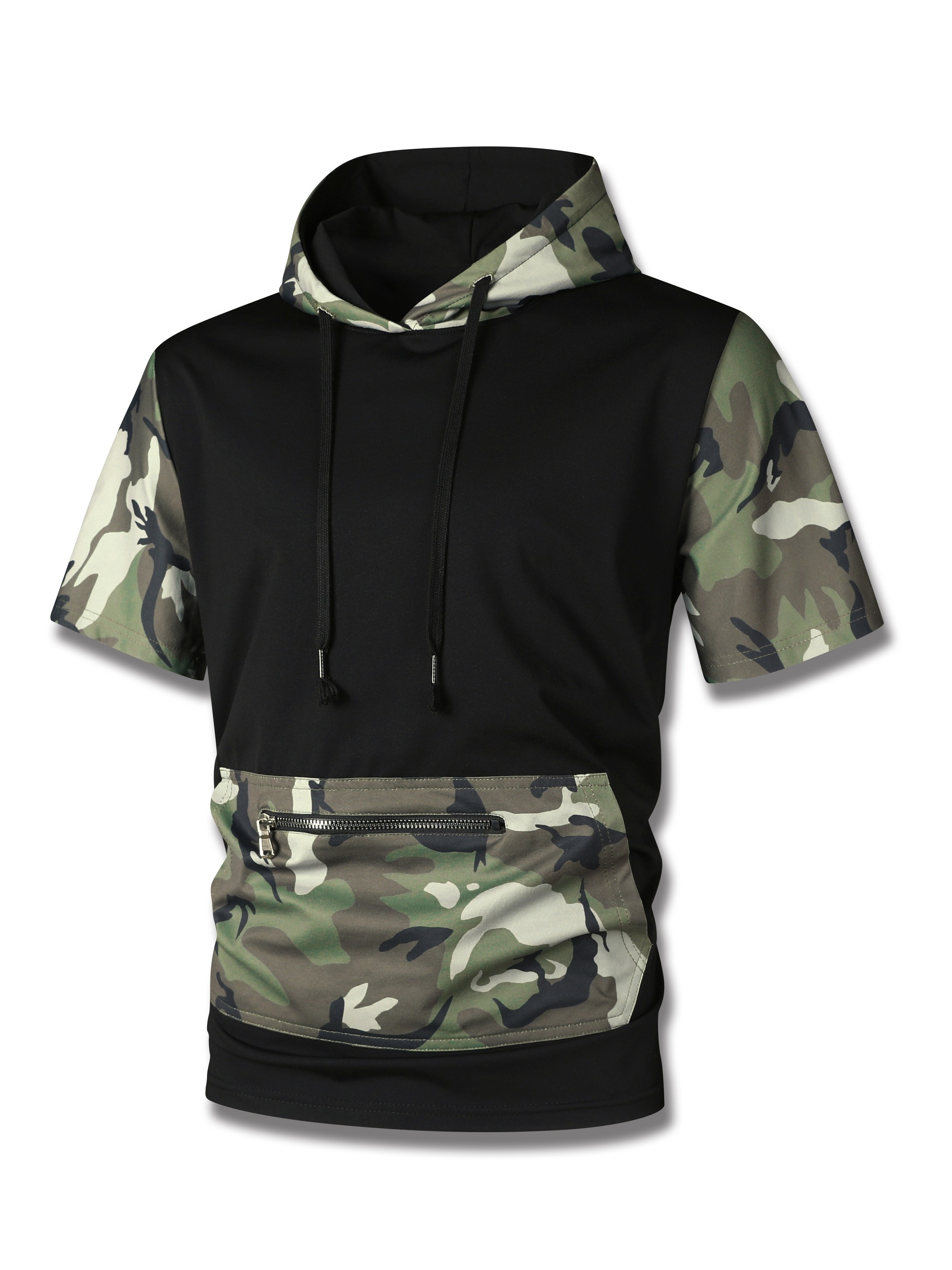 mens camo zip hoodie kangaroo pocket breathable summer Temu