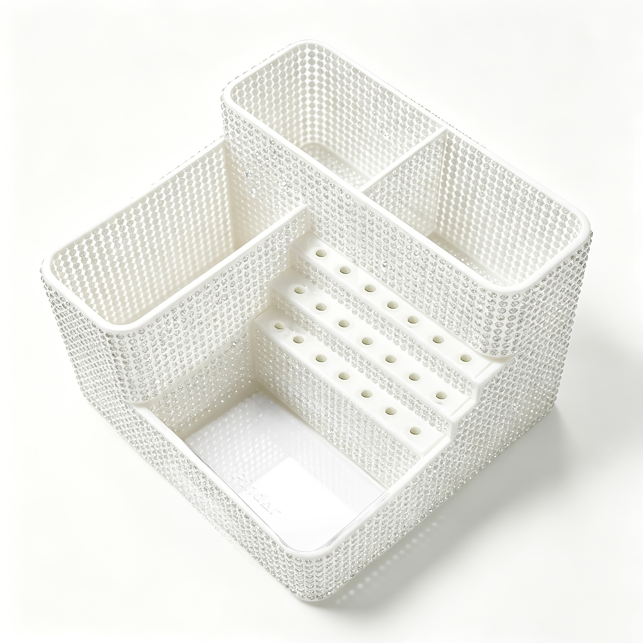 TEMU Organisateur de Nail Art Strass Starlight, Boîte de Rangement Transparente en Acrylique à Compartiments Multiples pour Pinceaux à Ongles,