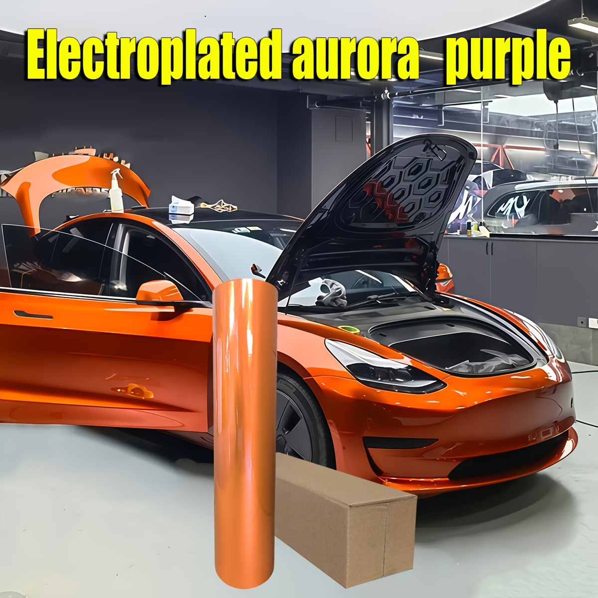 juicyオレンジキャンディガラスの車 candy orange vinyl car film high gloss self - Temu