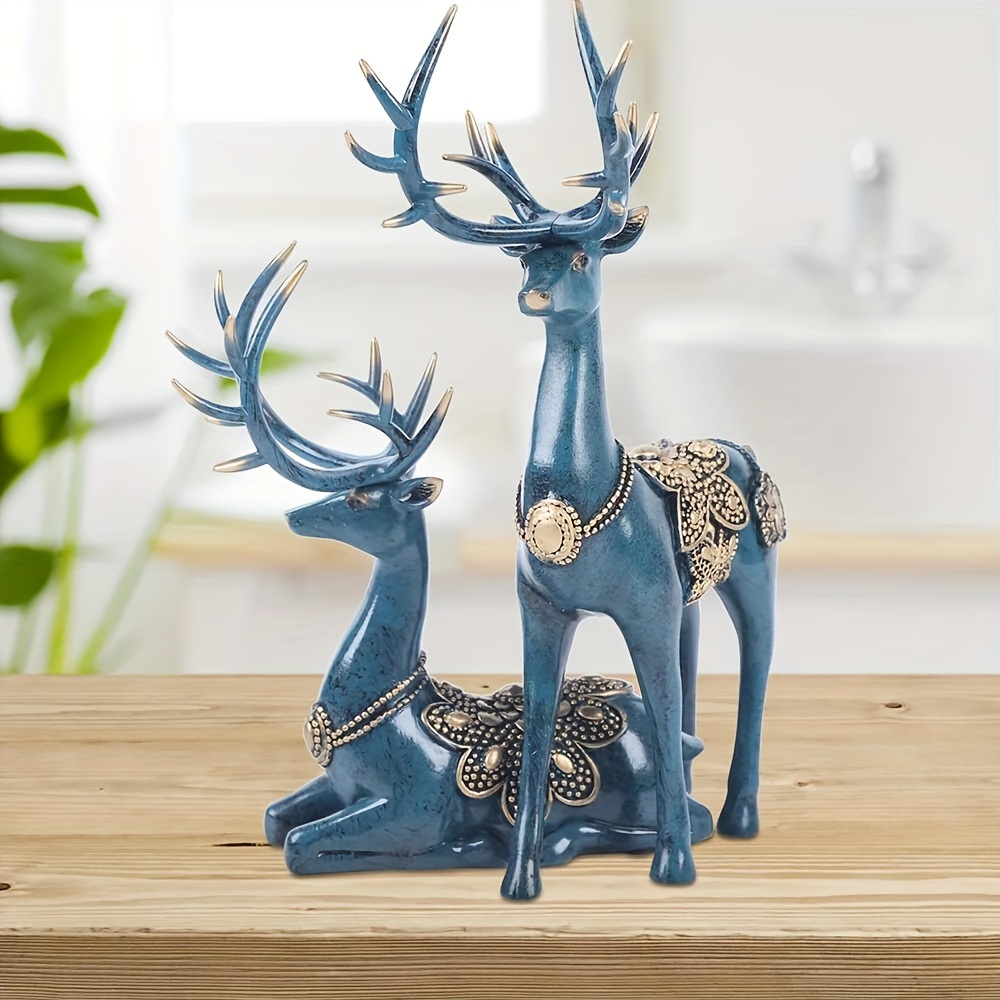 

Large Deer Resin Statue Figurine Sculpture Tabletop Home Office Art Decoration