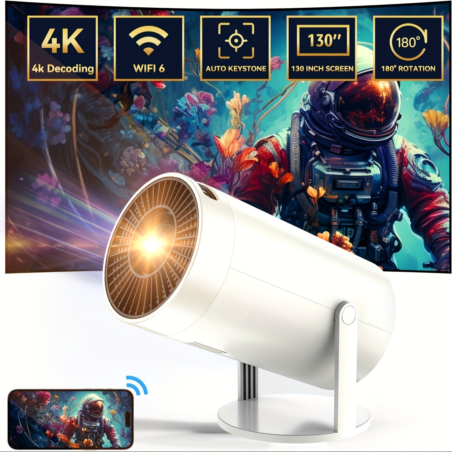 

New Projector 11.0 160ansi Wifi6 + Bt5.0 Us H713 - Arm -a53 Hd 1280*720p 4k