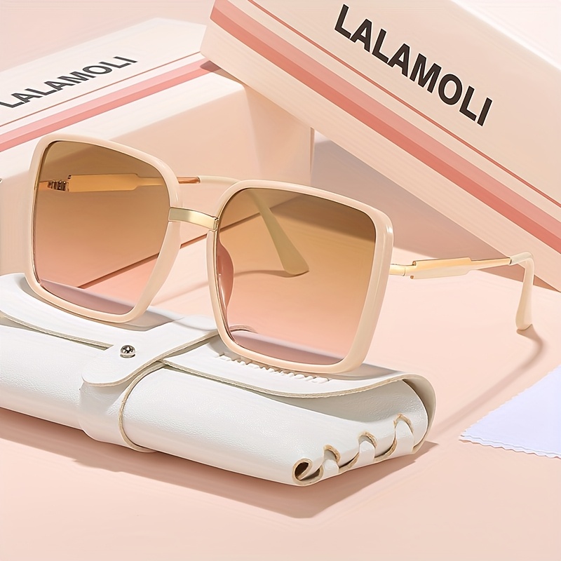 oversized square full rim fashion glasses elegant - Temu  display picture 3