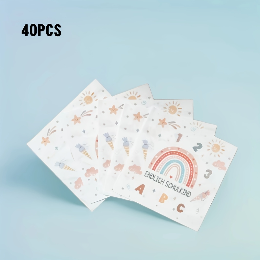 Image of 40pcs, 13*13 Inches, Double Layer Napkins For Of School, Party Decoration Napkins For Halloween,christmas Event & Party Supplies For Halloween、christmas