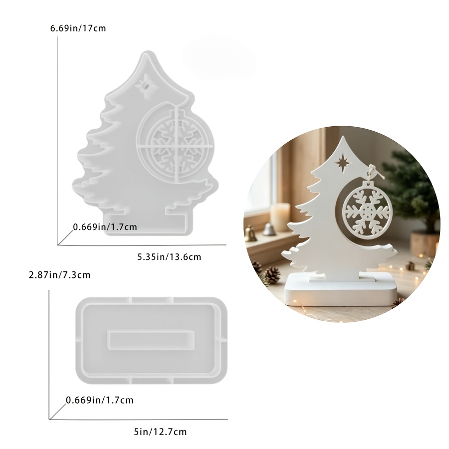 TEMU Moule SILIKE LUFEI réutilisable à soi- en résine et plâtre, adapté pour les ornements de sapin de Noël et de de neige, moules en silicone de