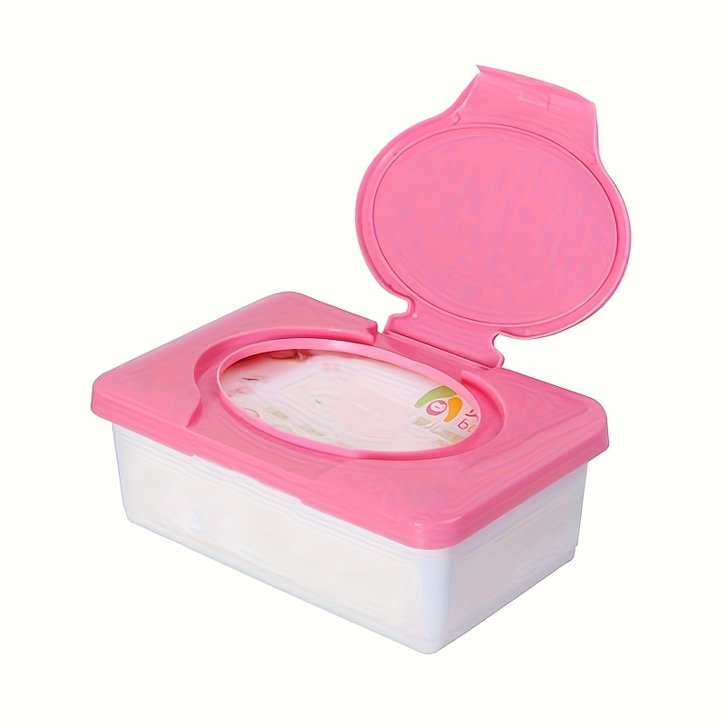 Image of 1pc Wet Wipes Storage Box, Wet Towel Dispenser With Lid For S, Bathroom, Living Room, Bedroom Vanity, Essential Household Plastic Wet Wipe Holder Fits 80 Count Of 90g Wet Wipes