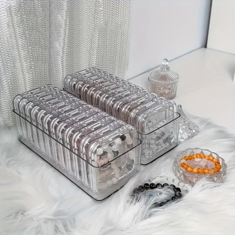 13 piece clear plastic jewelry and personal   organizer set   stackable containers for bracelets necklaces and dresser accessories Product details 5