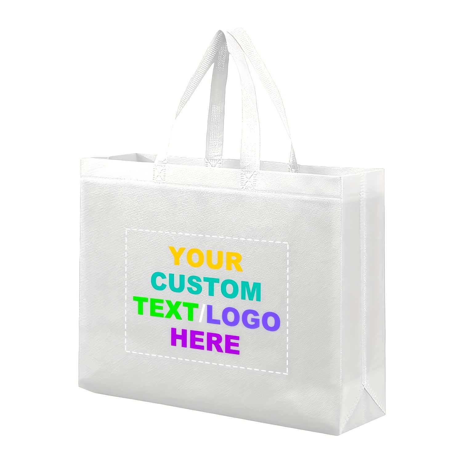 60pcs Customizable Reusable Tote Bags, Large Capacity with Custom Printing
