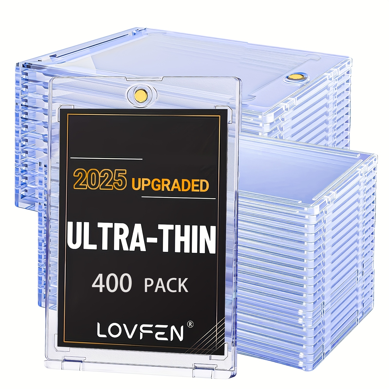 TEMU Lovfen 400ct Magnetic Card Holders, Ultra-thin Premium 35-point Card Holder Protector Hard Plastic , Suitable For Sports, Baseball, And