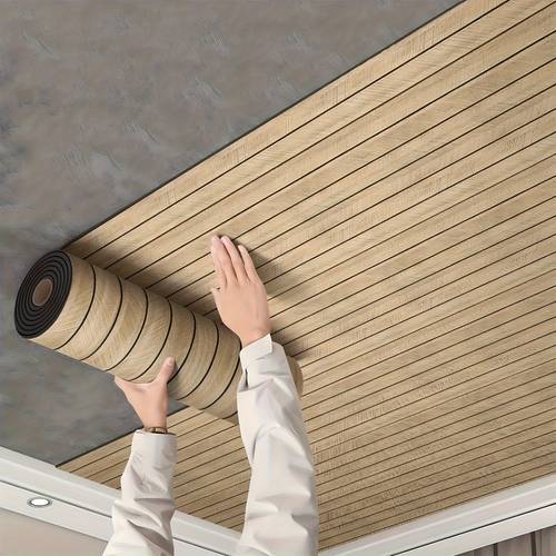 self panel wall sticker 3mm thick matte wood grain surface peel and stick sound insulation wall panels for projects walls ceilings curved edges wall decor modern wall art